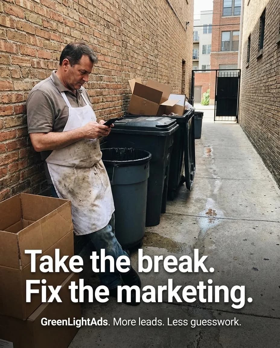 GreenLightAds ad reading Take the break Fix the marketing